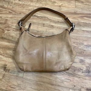 Authentic Vintage Coach Tan Leather Handbag No G043-9564